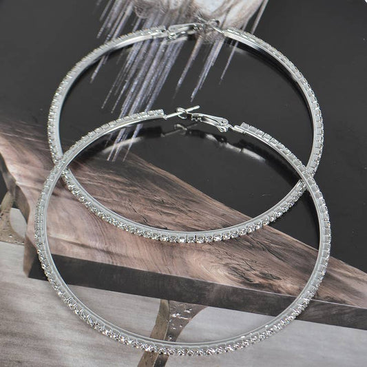 Rhinestone Hoop Earrings