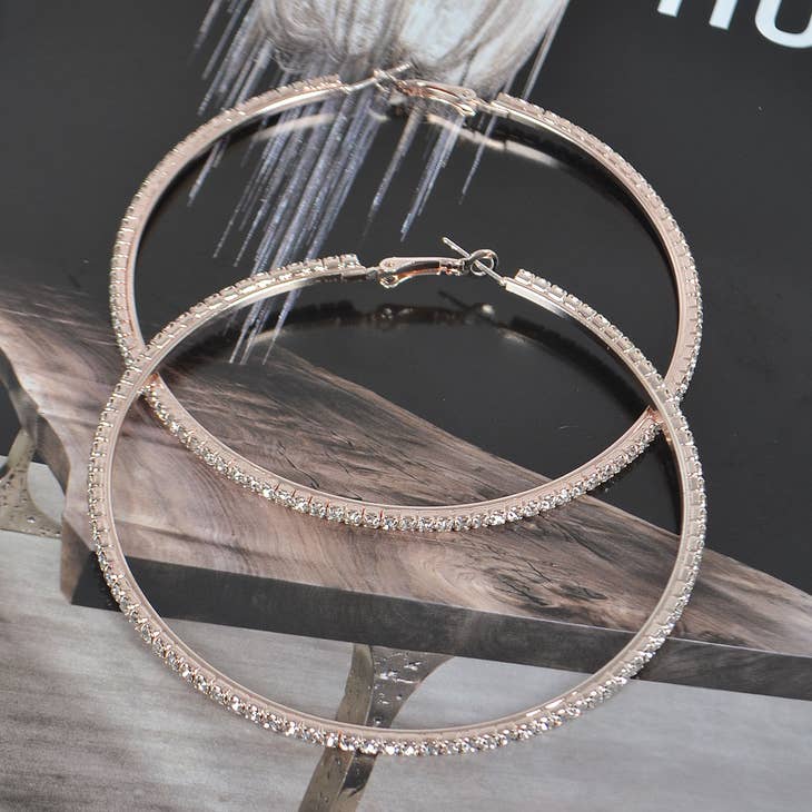 Rhinestone Hoop Earrings
