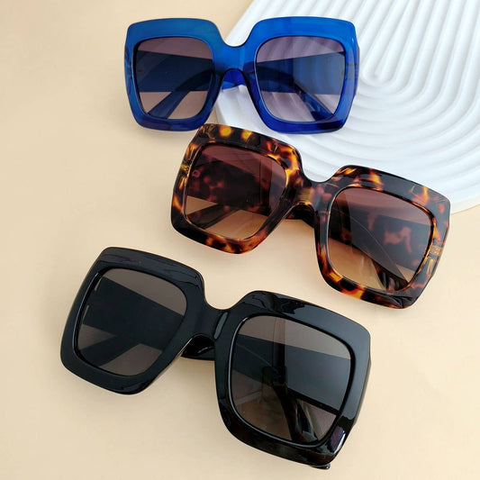 SIMPLE SQUARE FRAME COLOR BLOCK SUNGLASSES WOMEN_CWASG0258