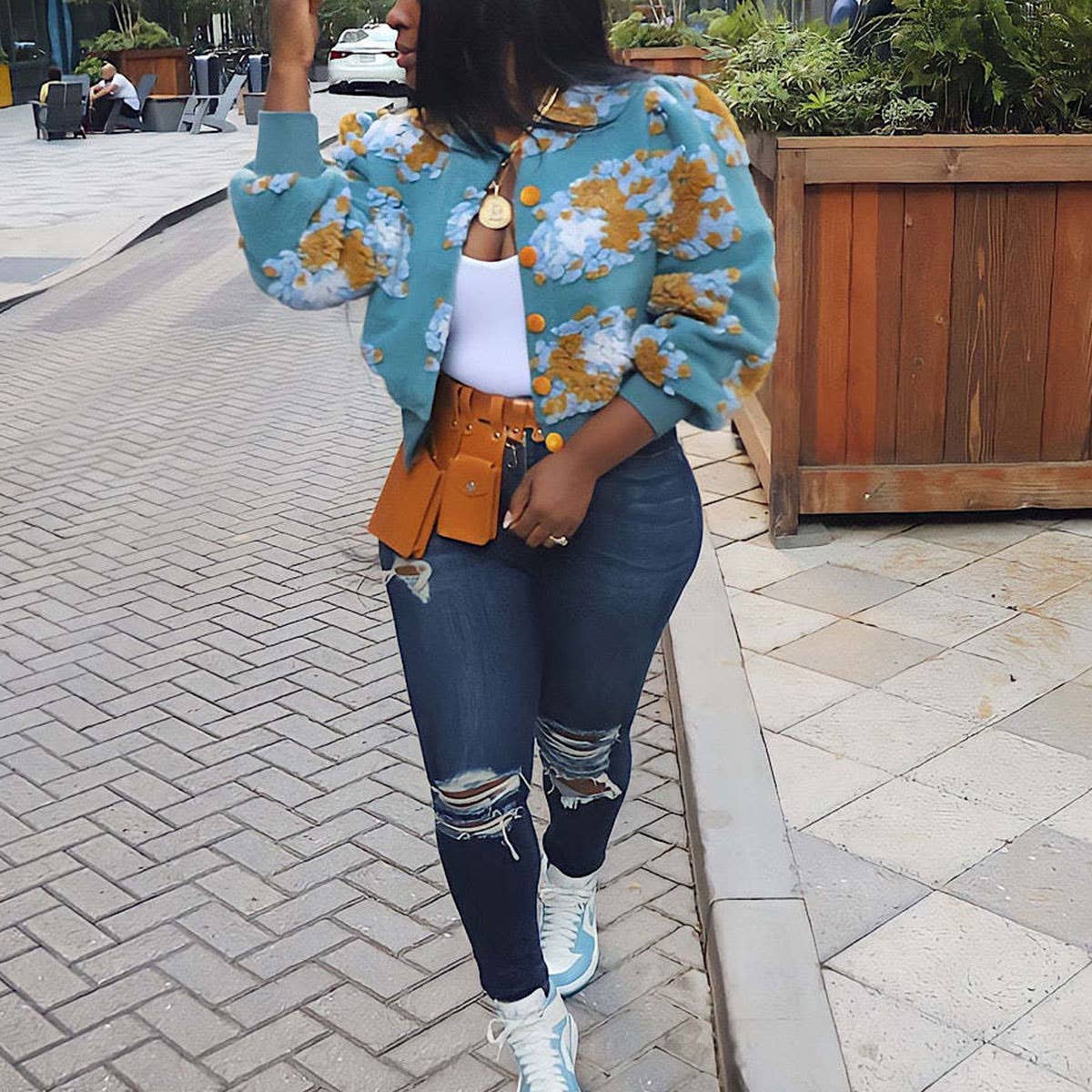 Floral Sweater Cardigan