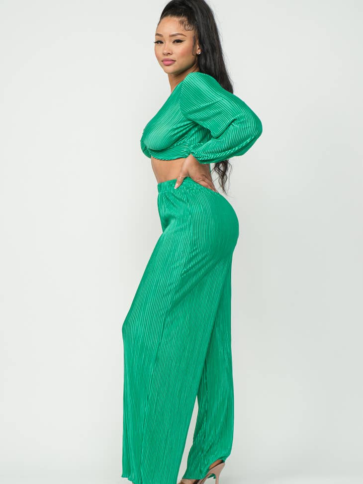 Plisse Top and Bottom Set