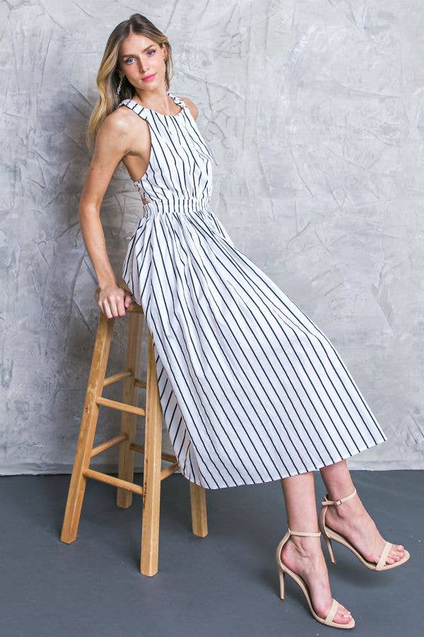 A printed poplin midi dress - ID20183