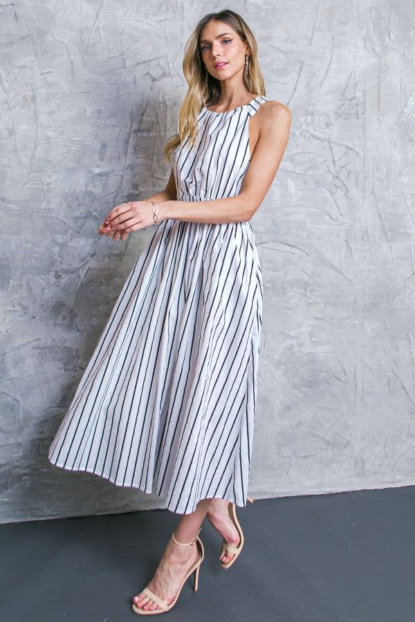 A printed poplin midi dress - ID20183