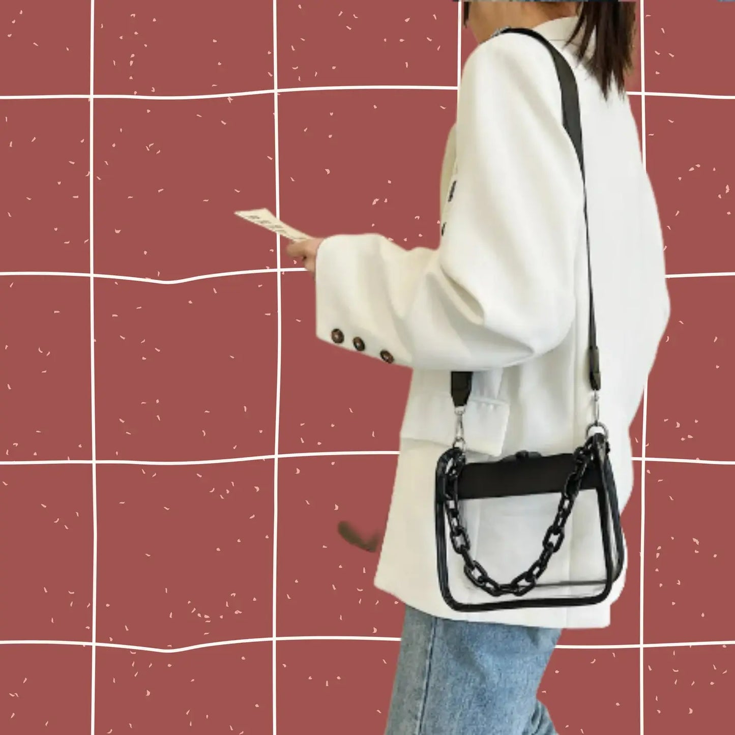 Chain Strap Stadium Crossbody