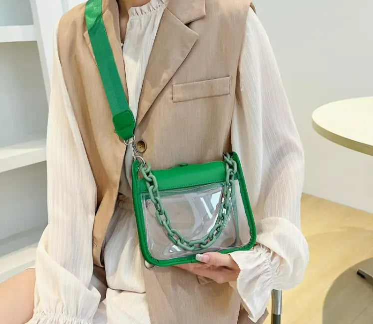 Chain Strap Stadium Crossbody