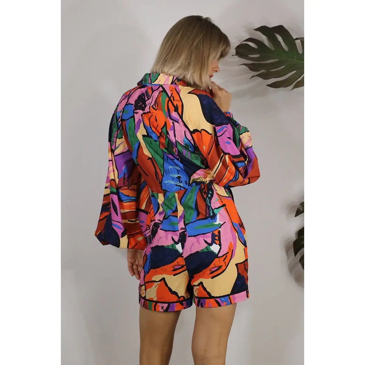 Multi Print Button Down Romper