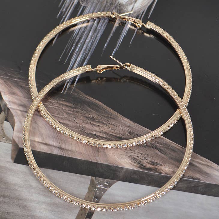Rhinestone Hoop Earrings