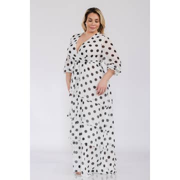 Polka Dot Tiered Maxi Dress