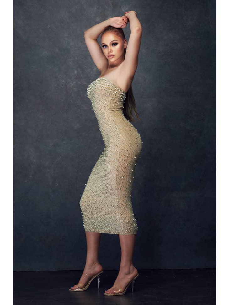 Rhinestone Fitted Dress