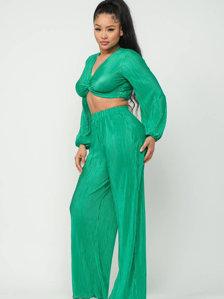 Plisse Top and Bottom Set