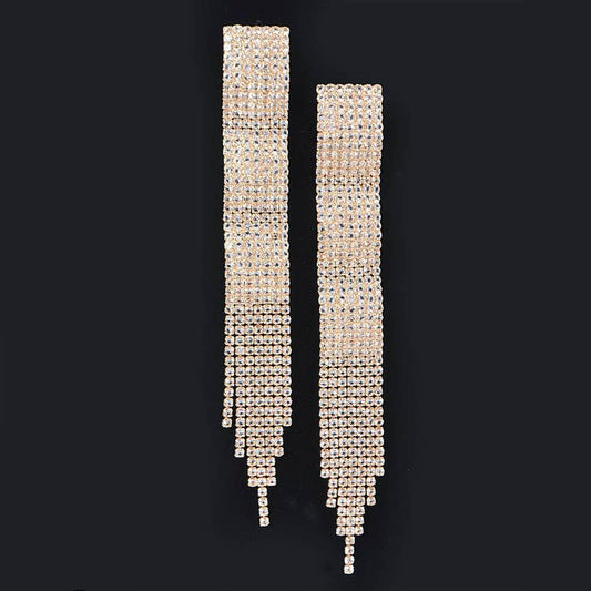 Rhinestone Fringe Earrings