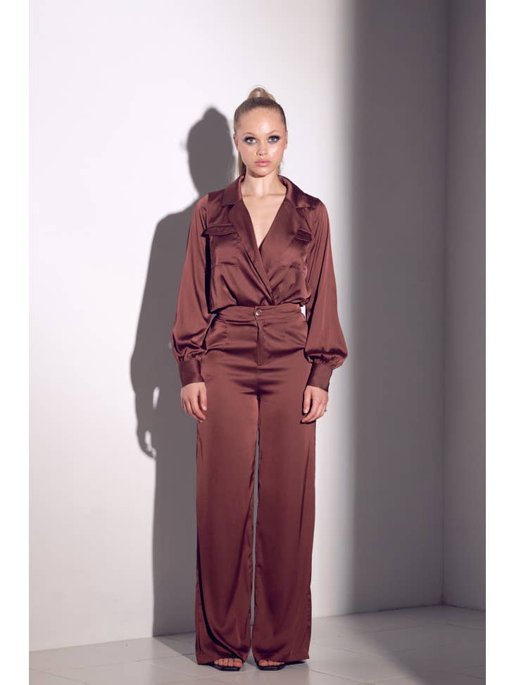 Satin Bodysuit Set
