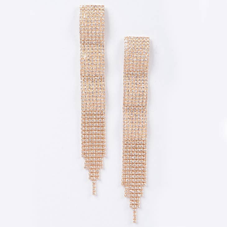 Rhinestone Fringe Earrings