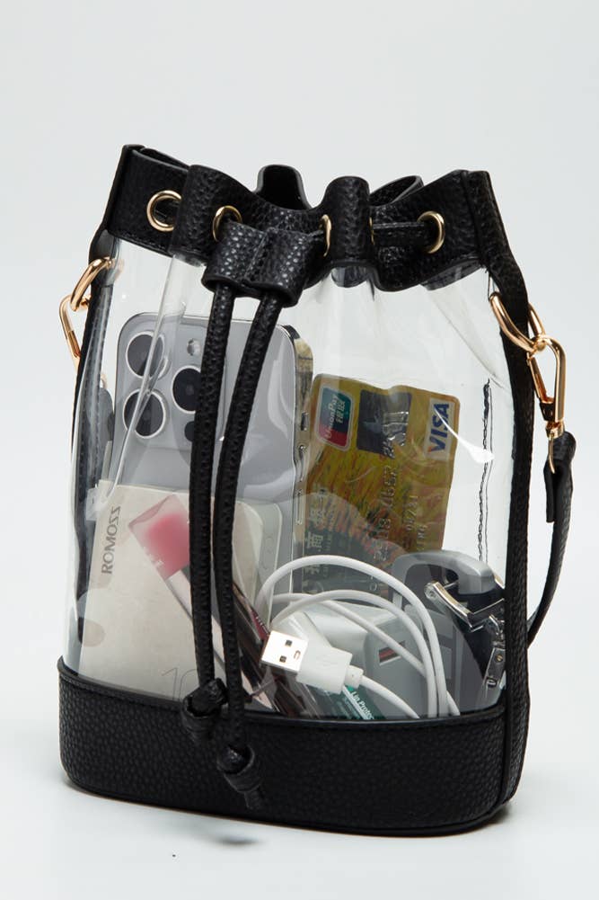 Clear Crossbody Stadium Bucket Bag