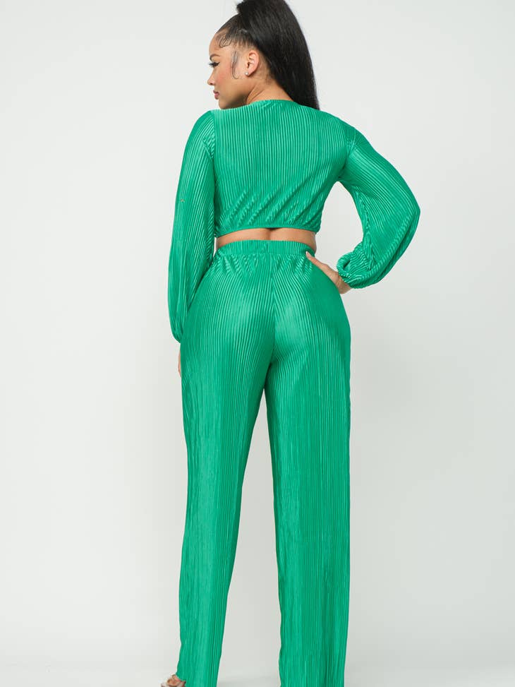 Plisse Top and Bottom Set