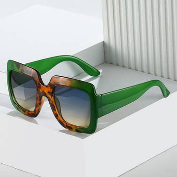 Square Frame Color Block Sunglasses