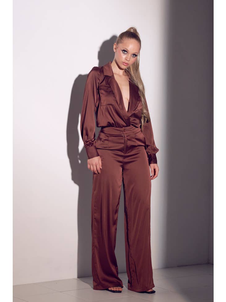 Satin Bodysuit Set