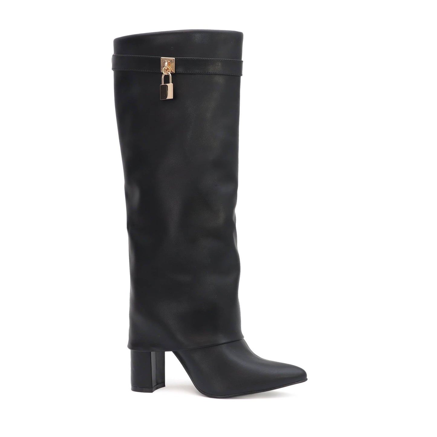 Fold Over Knee High Shark Boots