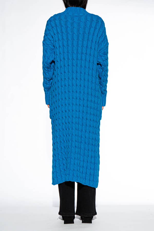OVERSIZED MAXI CABLE KNITTED SWEATER CARDIGAN