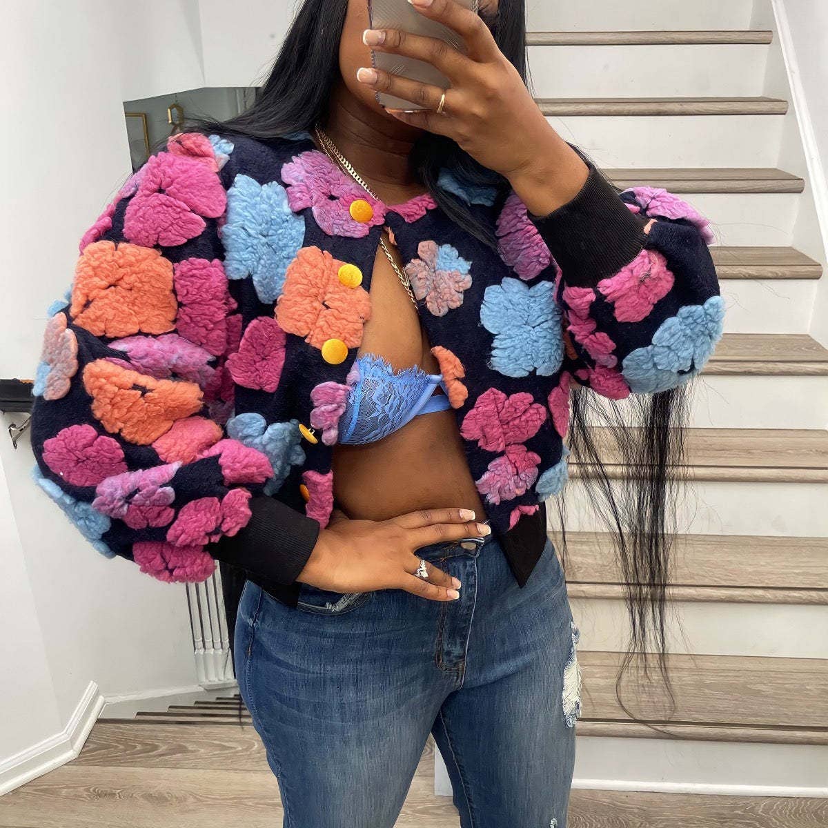 Floral Sweater Cardigan