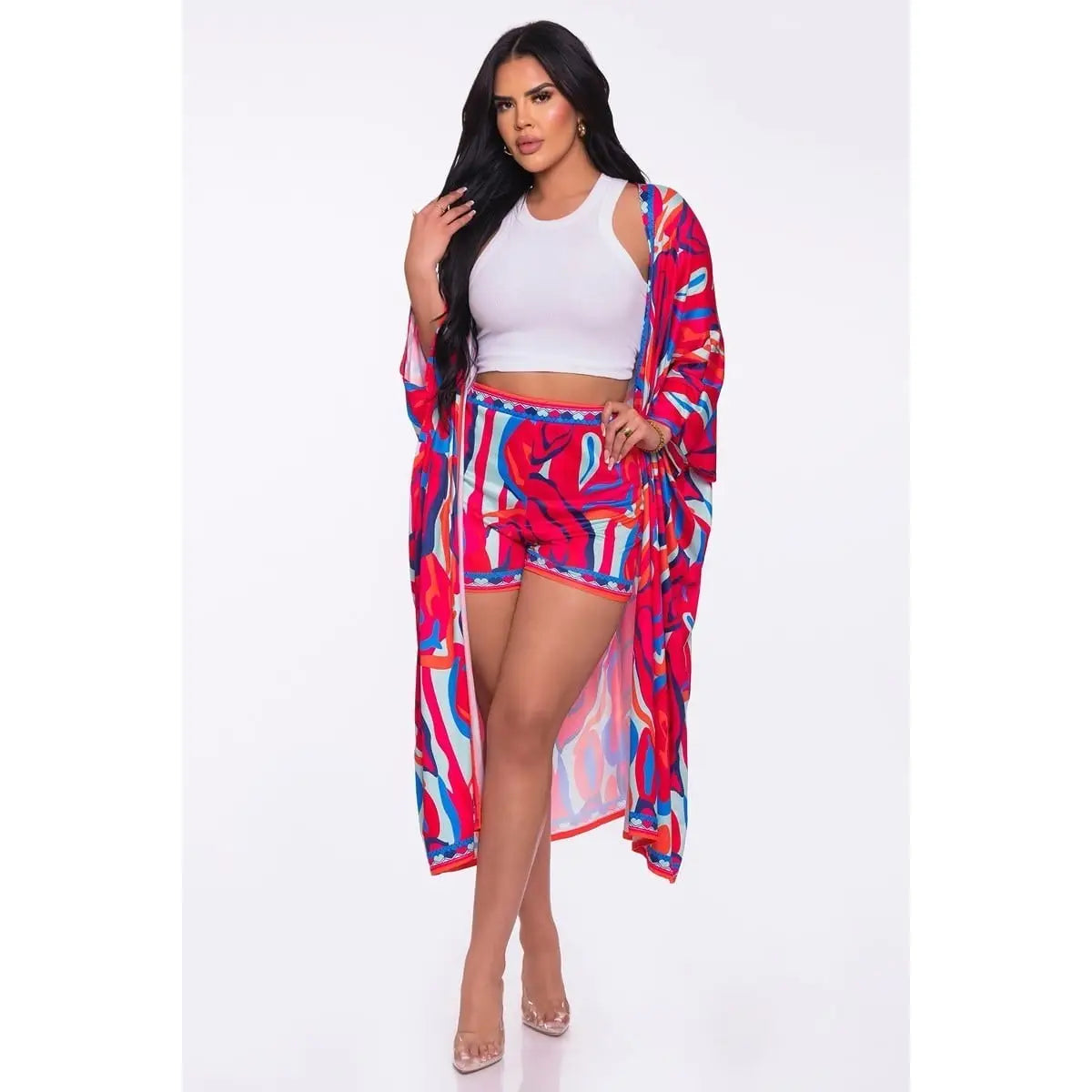 Multi Geo Cardi & Short Set
