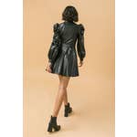 Black Leather Shirt-Dress
