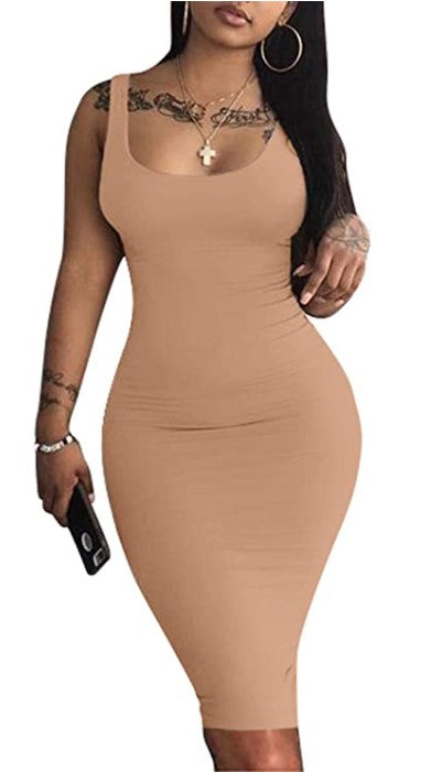 Bodycon Sleeveless Midi Dress