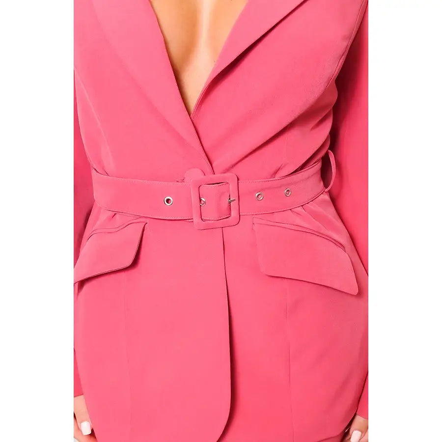 Celine Belted Jacket Suit Set