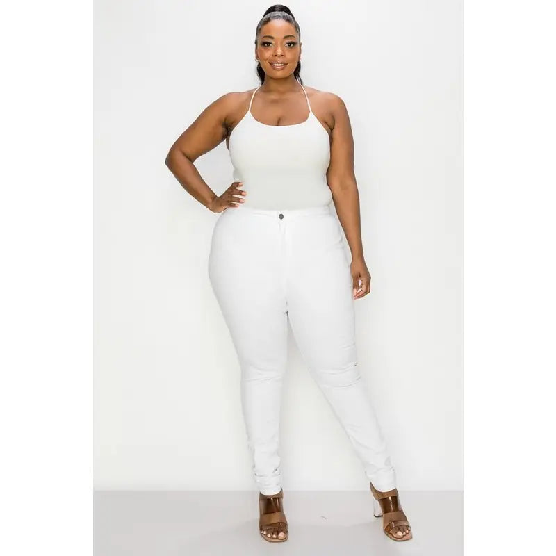 Curvy White Skinny Jeans