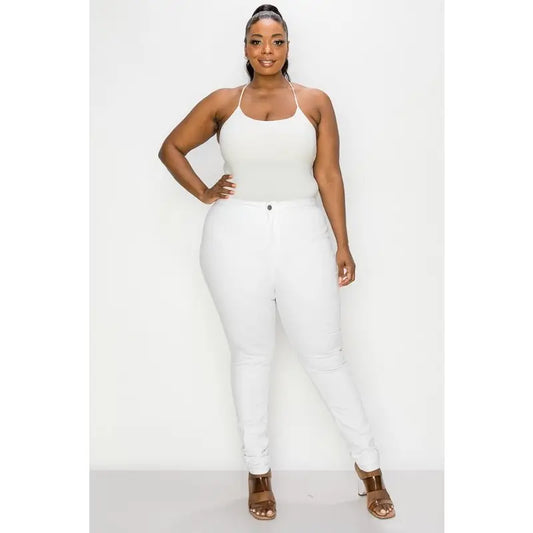 Curvy White Skinny Jeans