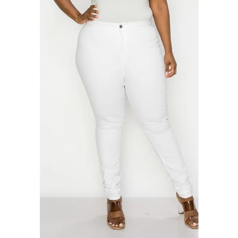 Curvy White Skinny Jeans