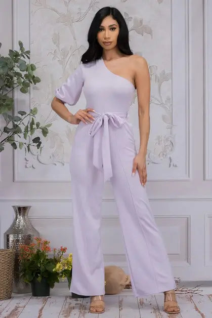 One Shoulder Jumpsuit, Black