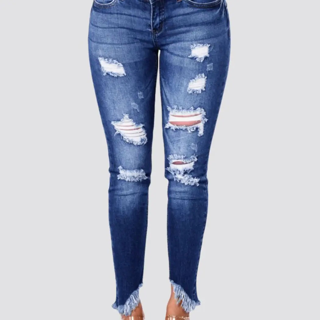 Fringed Ankle Jeans
