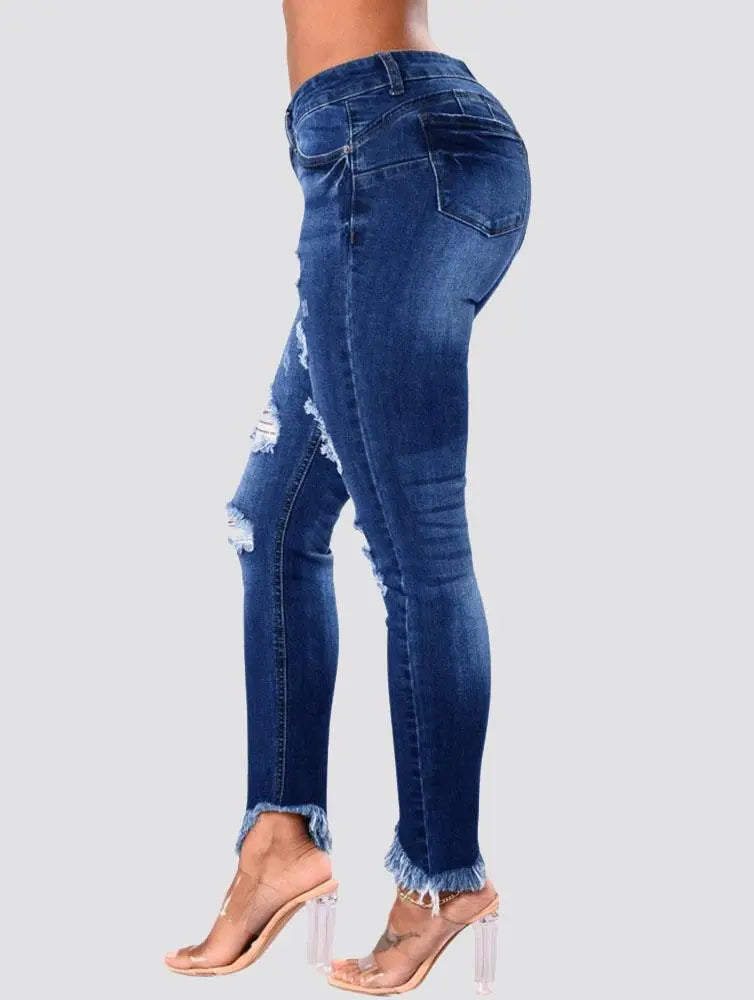 Fringed Ankle Jeans