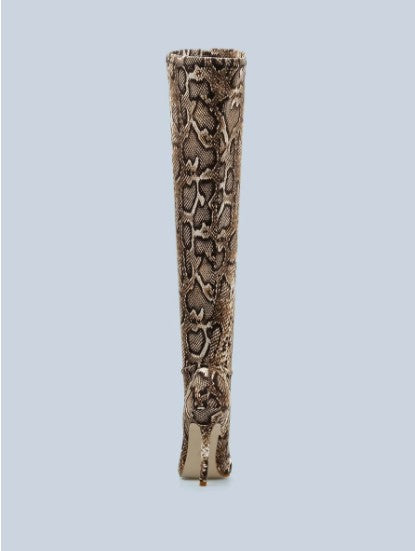 Snakeskin Thigh High Boots