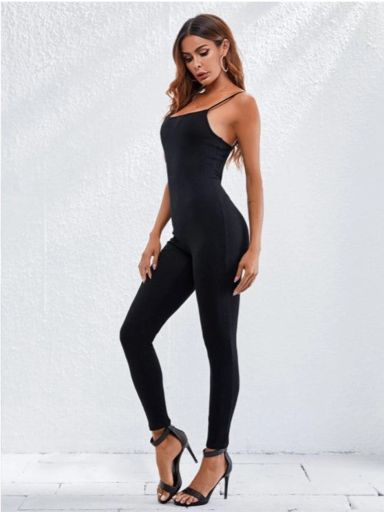 Spaghetti Strap Unitard Jumpsuit