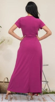 Spring Thigh-Slit Maxi Dress