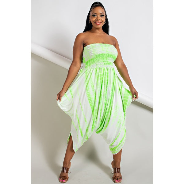 Tie-Dye Smocked Jumpsuit