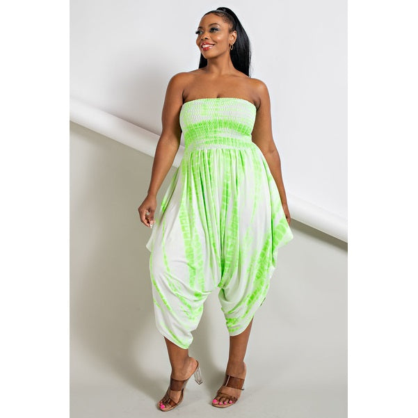 Tie-Dye Smocked Jumpsuit