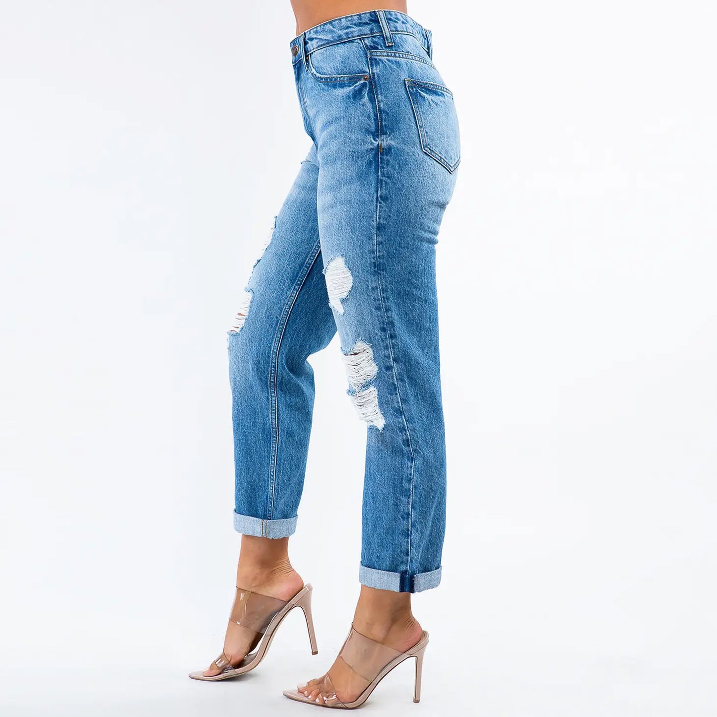 High Waist Boyfriend Jeans
