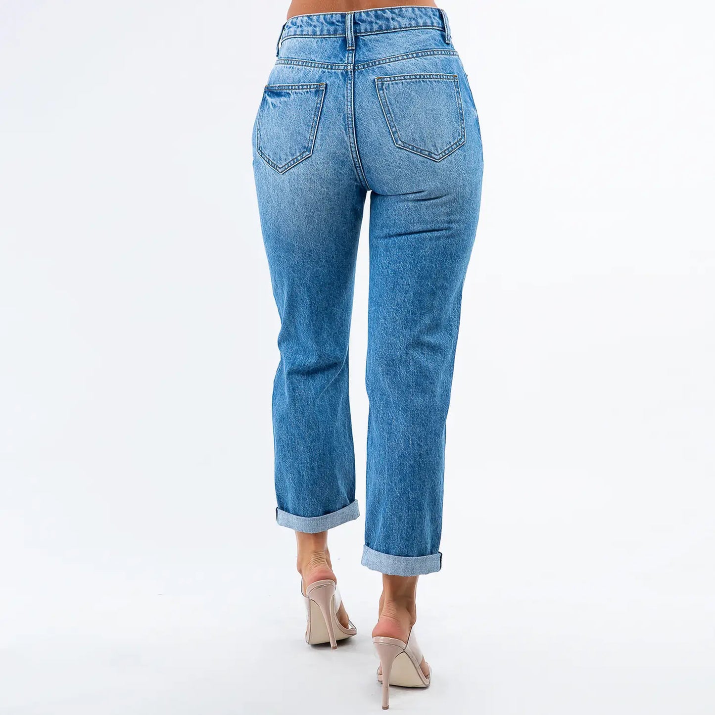 High Waist Boyfriend Jeans