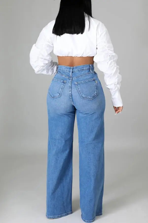 High Waisted Wide Leg Jeans