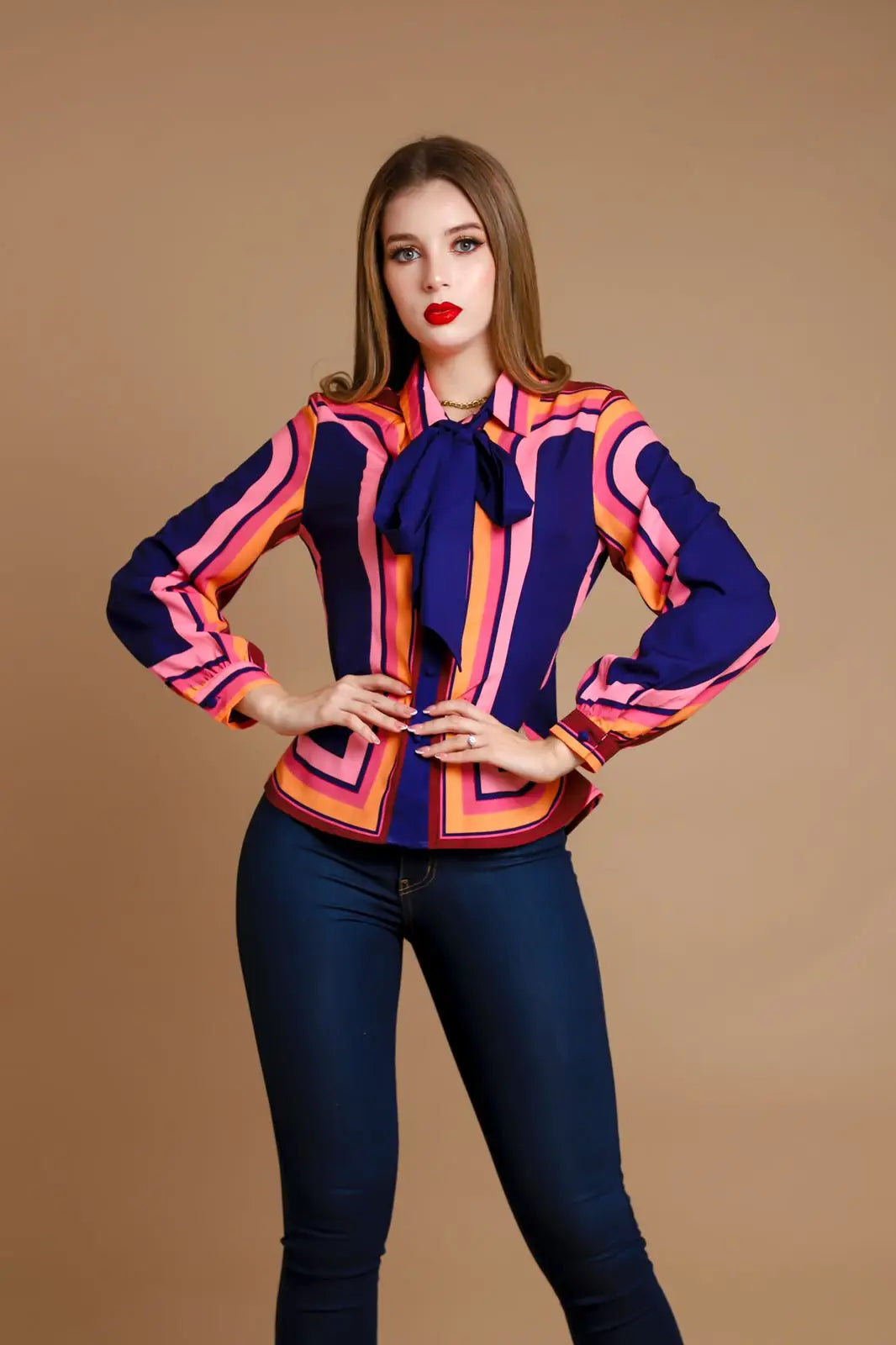 Neck Tie Print Shirt