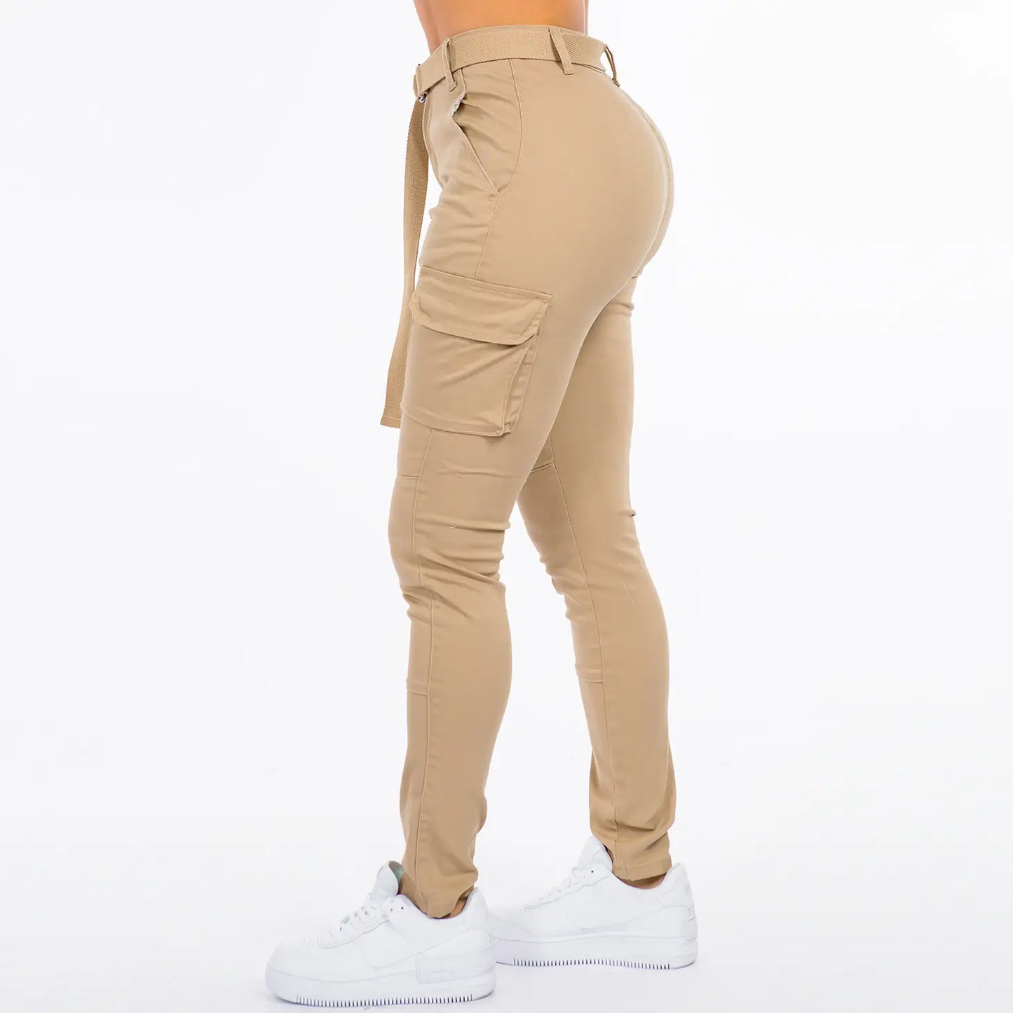 High-Waist Skinny Cargo Pants