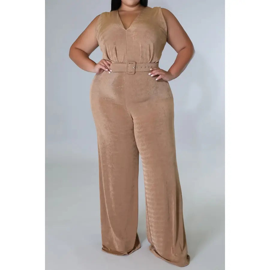 V-Neck Stretch Jumpsuit