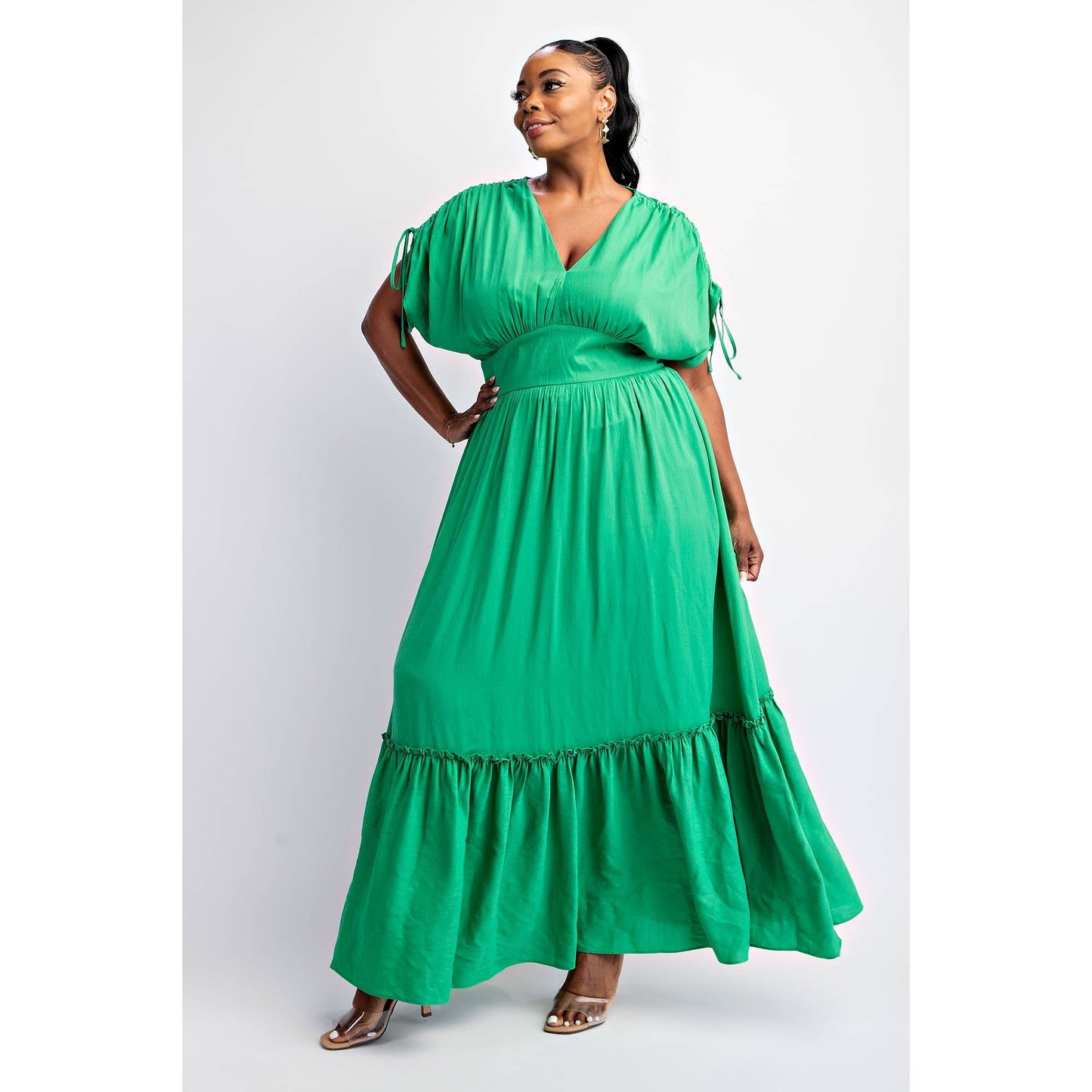 Plus Size Curve Embrace Woven Tiered Maxi Dress