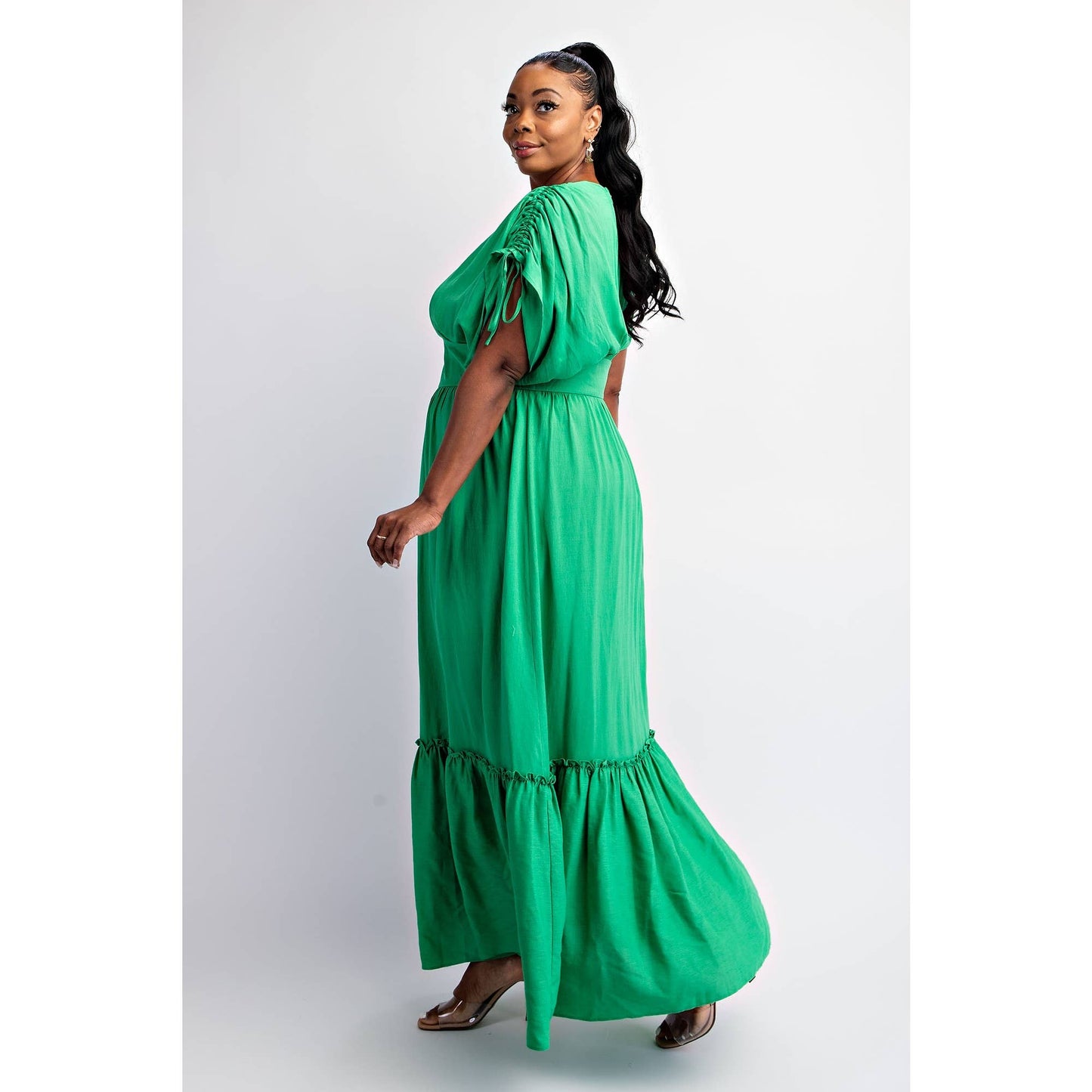 Plus Size Curve Embrace Woven Tiered Maxi Dress