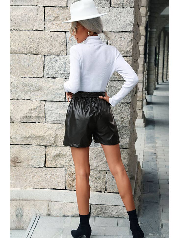 Casual Leather Shorts