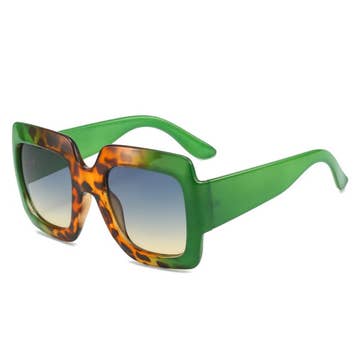 Square Frame Color Block Sunglasses