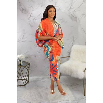 Free-Size Multicolor Midi Dress
